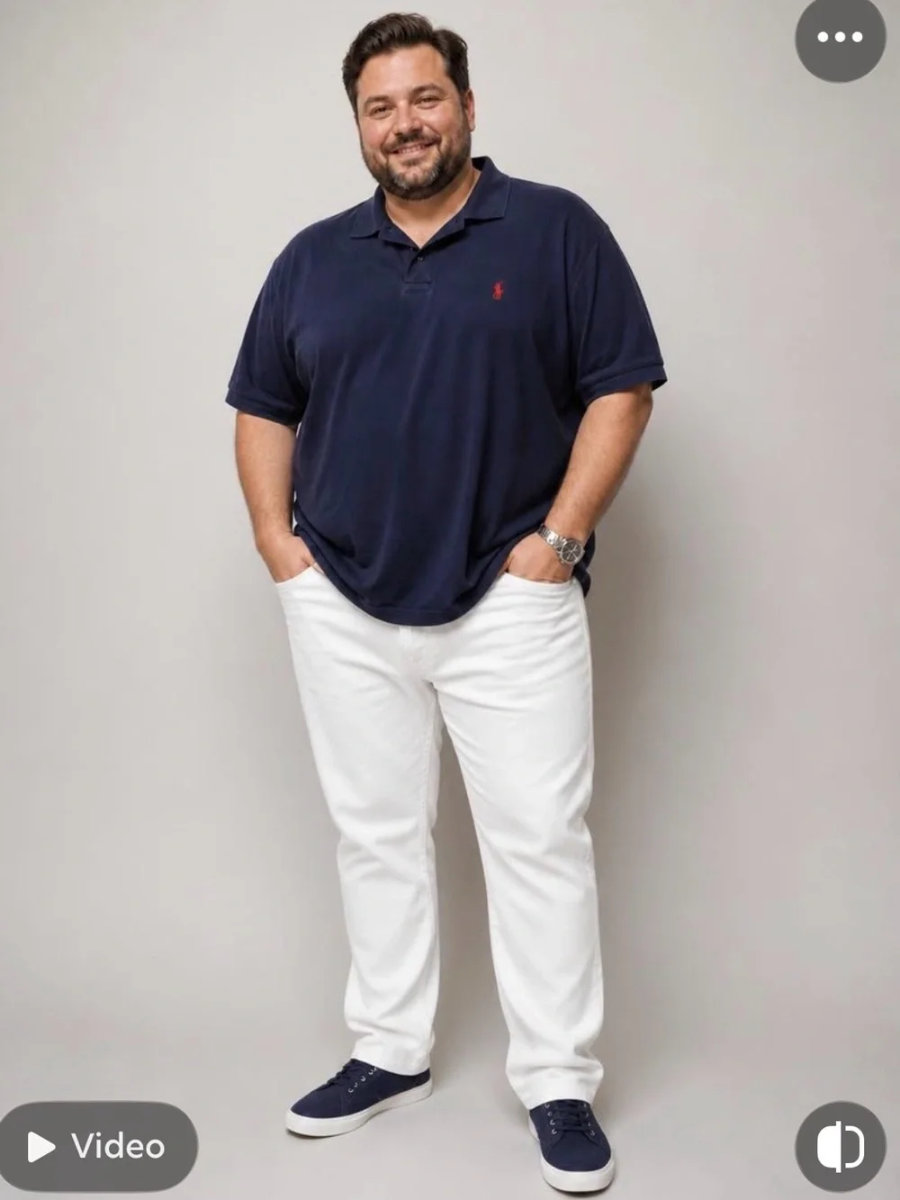 Ralph Lauren Navy Polo with Red Pony Emblem